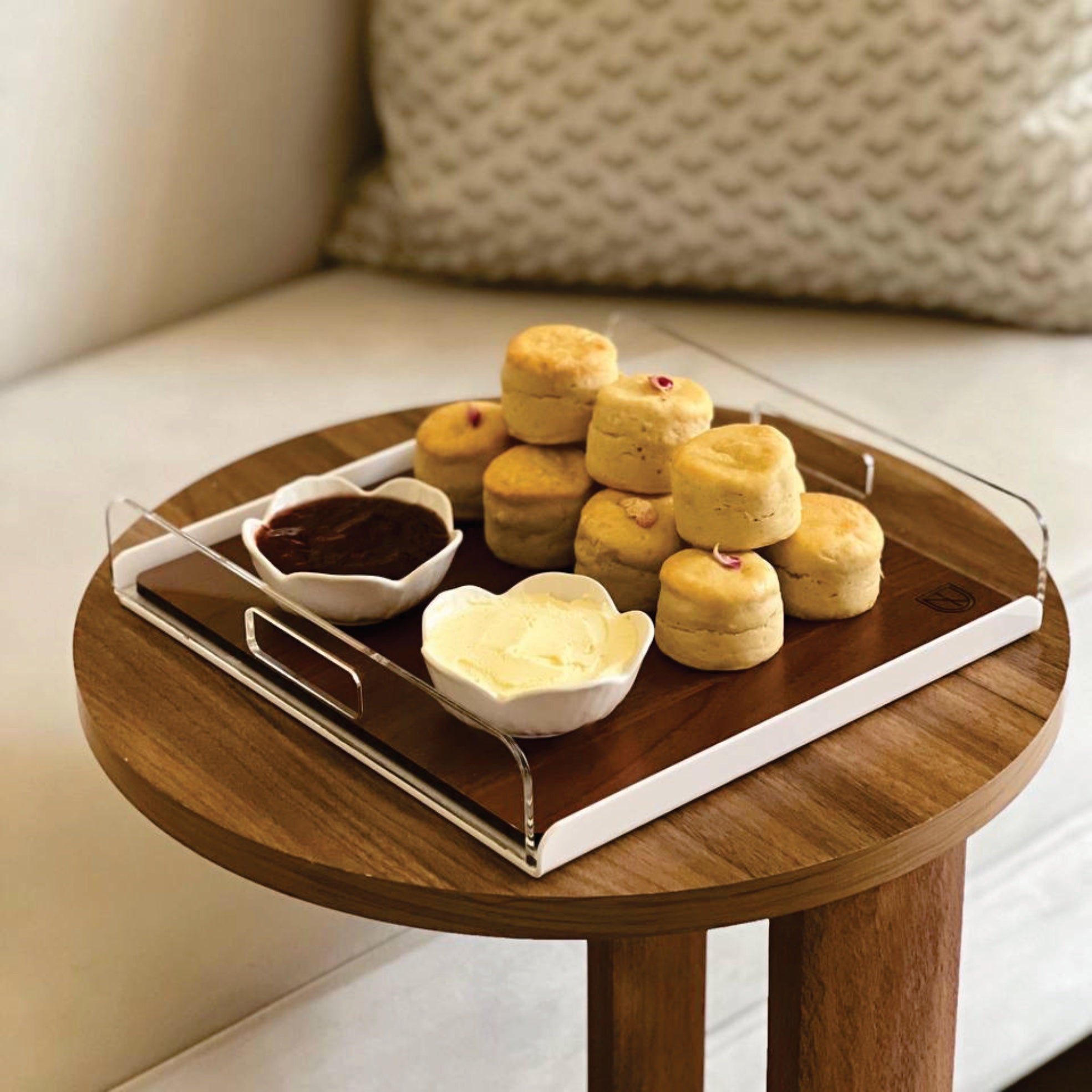 Square Serving Tray - White