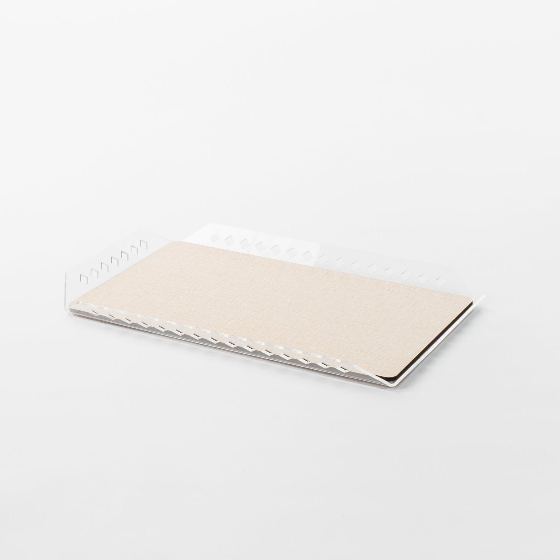 Single Medium Clear Tray - Beige