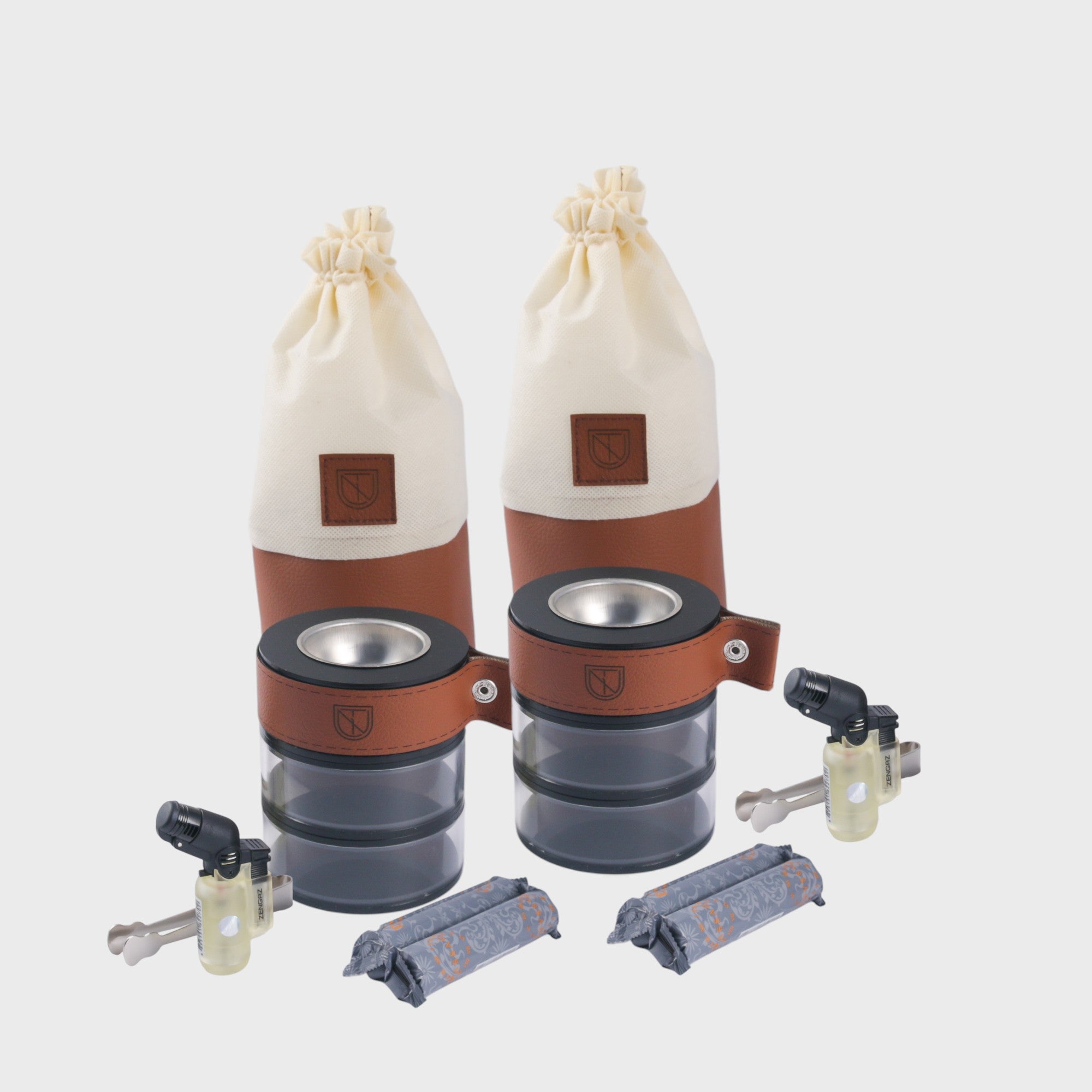 قطعتين مبخر مايكرو للسفر - بني